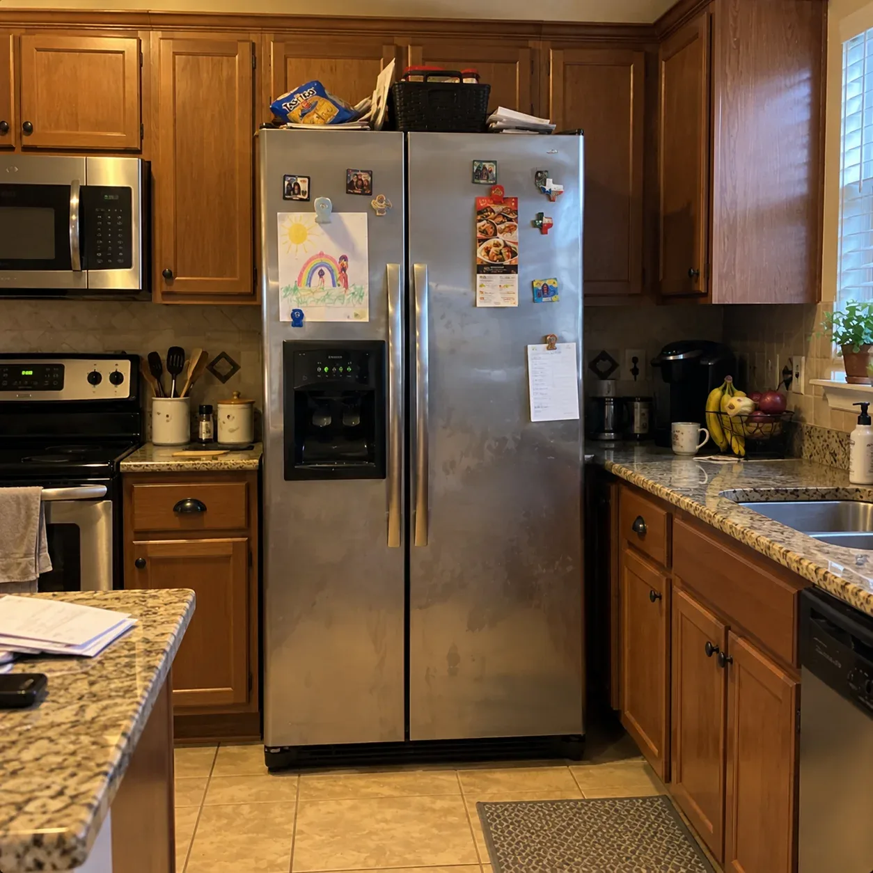 Refrigerator repair in a Fate, Texas kitchen
